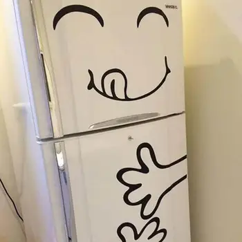 Vyrezávané obývacia izba izba nálepky anglický chladnička s úsmevom tvár nálepka na stenu