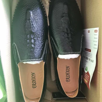 OUDINIAO Krokodíla Dizajn Mens Topánky Bežné Ukázal Prst Sklzu Na Ručné Obuv Muži Pevné Mokasíny taliansky Soild Mužov Luxusné Topánky