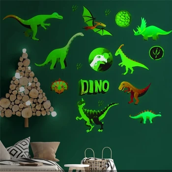 Svetelný Dinosaurov Samolepky na Stenu pre Deti Detská Izba Dekorácie Detská Izba Spálňa Obtlačky Svietiť V Tme Nálepky Domova