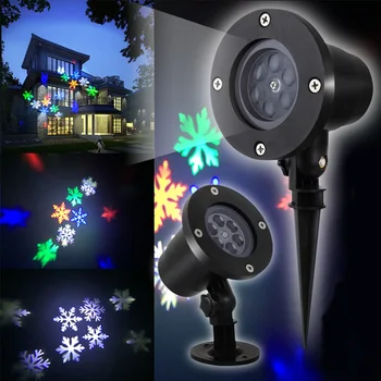 AC110-220V LED Laserový Projektor Pohybujú Snowflake LED Projektor Disco Svetlo Nepremokavé Fáze Svetlá Vonkajšie Záhradné Krajina Lampa
