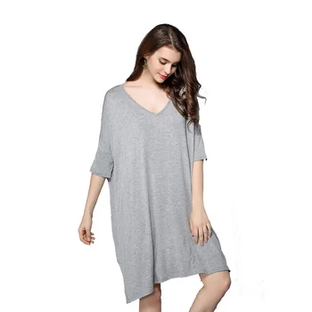 Ženy Lncrease Veľkosť Modálne Nightgowns Sleepshirts Leto Doma Šaty Sleepwear Voľné Pohodlné Oblečenie Nightdress