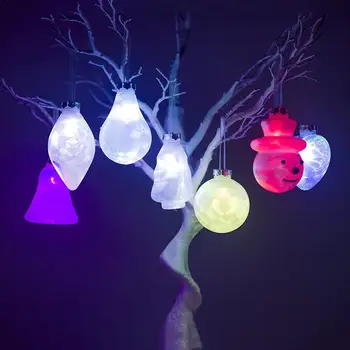 Dovolenka LED Svetlá Farebné Vianočné Gule Prívesok Svetlá na Vianočný Stromček Okno Home Party Dekorácie