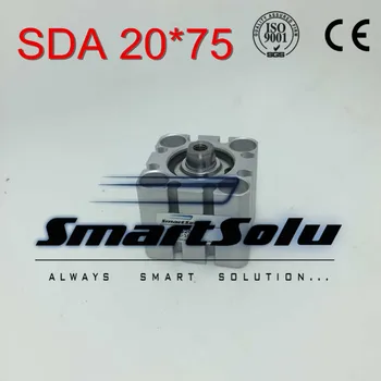 Doprava zadarmo SDA 20*75 20 mm vŕtanie zdvih 75mm dvojčinné ventil, pohon pneumatických valcov SDA20-75 compact air valcov
