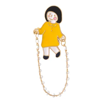 Roztomilý Dievča Cartoon Preklopke Kolíky Brošňa Kovové Odznak Vintage Klasiky Šperky Dary, Zbierky