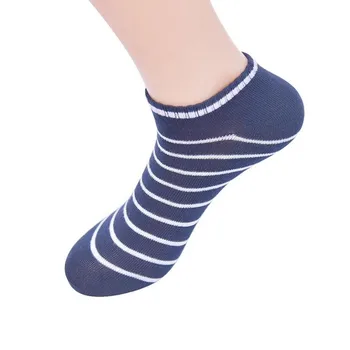 Muži Krátke Bavlnené Ponožky Priedušná Neviditeľné Loď Ponožky Nonslip Ponožka Prúžok Krátke Y5F9