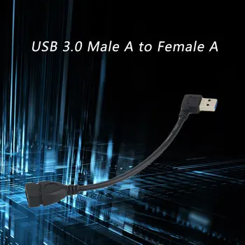 Univerzálny 25 cm Predlžovací Kábel USB USB 3.0 Samec A Samica 90 ° Rozšírenie Údajov Sync Kábel Kábel Drôt Adaptér Veľkoobchod