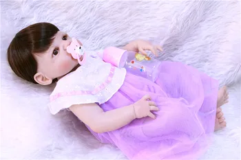 55 cm celého Tela Silikónové Reborn Baby Doll Hračky Realisticky falošné dieťa dievča bábiku Hrať Dom Hračka detí, darček bonecas