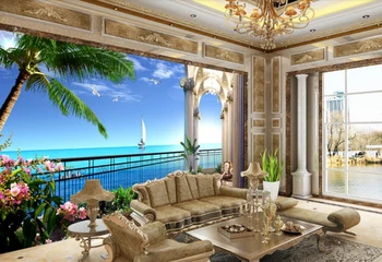 Abstraktných de parede Krásnym Výhľadom na Oceán 3d tapeta,obývacia izba gauč TV steny, spálne, reštaurácia, bar nástenná maľba tapety pre kaviareň