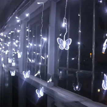 3,5 m 110V Motýľ Svetelný Panel LED Holiday Záves Svetlo Vianočné Svadobné Party Svetlo Domáce Dekorácie String Svetlo