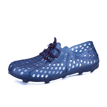 Men Sandals Crocks Summer Wading Crok Rubber PU Garden Shoes Blue Crocse Beach Flat Hole Shoes