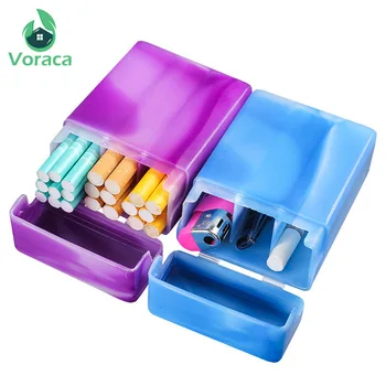 Prenosné Plastové Cigariet Prípade Box Muiticolor Top Flip Ľahšie Úložný Box Držiteľ Fajčenie Nástroje 3 Farby Oddelení Náhodný
