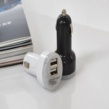 300pcs/veľa 5V 2.1 Biele a Čierne 2 Duálne Porty USB Auto Auto Nabíjačku Adaptér pre iPad pre iPhone