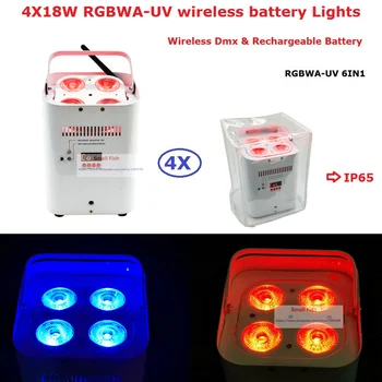 Pôvodné Priame Ponúka 4 Jednotky ADJ Dizajn Uplights DMX512 Batérie 4*18W RGBWA-UV 6IN1 LED Fáze Svetlá S IR Diaľkové Rýchle dodanie
