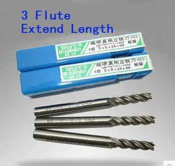 10 ks/sada 4 mm 3 Flauta HSS a Predĺžený Hliníkové Konci Mlyn Frézy CNC Bit Frézovanie Strojových nástroje Rezné nástroje.Sústruh Nástroj