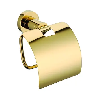Nové Nástenné luxusné Pevné Brass zlato Toaletného Papiera Držiak na zlaté Tkanivá Bar Kúpeľňových doplnkov