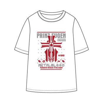 Anime Kantai Zber Prinz Eugen Cosplay Letné T-shirt Muži Ženy Voľné Unisex Bežné Tee Harajuku Módne pulóver Topy