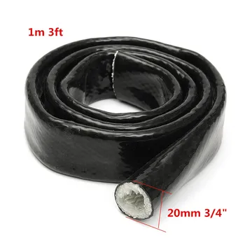 1Meter 20 mm Dia Black Vysokým teplotám ohňovzdorná Puzdro Rúry Zahustiť Izolácie Silikón Sklo Trubice