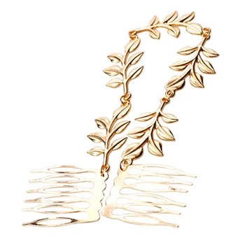 2020 Nové Elegantné Zlaté Olivový List Dekorácie Vlasy, Hrebene Putá Pin Hlavový Most Príslušenstvo Strapec Hlavu Šperky