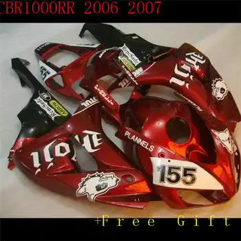 H-Nový Vysoko kvalitných ABS Motocykel Kapotáže Súpravy Fit Pre CBR1000RR 2006 2007 CBR1000 06 07 red white black