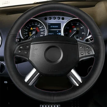 Čierna vrchná Vrstva Kože Volante Vozidla Kryt pre Mercedes Benz W164 M-Class ML350 ML500 X164 GL-Class GL450 2006-2009