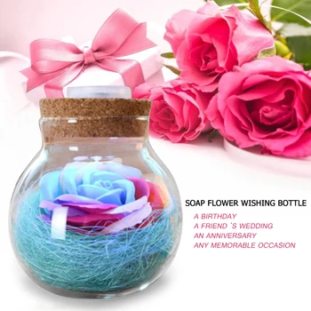 Večný Ruže Kvet Farebné Fľaše, ktorí Chcú Diaľkové Ovládanie Nastaviteľné LED Svetlá Konzervované Sklenený Kryt Valentína Darček