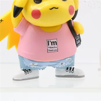 TAKARA TOMY Kawaii Pokémon Pikachu Obrázok Kawaii Komiksu, Anime, Akčné Figúrky, Hračky Domova Mini Model Vianočné Birtday Dary
