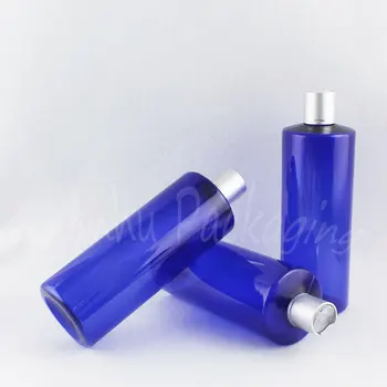 500 ML Modrý Ploché Ramenný Plastové Fľaše , 500CC Prázdne Kozmetické Kontajner , Sprchovací Gél / Krém Obal Fľaše ( 15 PC/Lot )