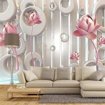 3D Foto Tapety Lotosový Kvet Obývacia Izba TV Pozadie Wallcovering Stenu Decor Veľkú nástennú maľbu na Stenu Papier Moderného Maliarstva