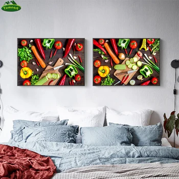 Yumeart Wall Art Plátno na Maľovanie Domova Zložiek Pre Zeleninové Ragú Na Drevený Obraz HD Vytlačí Plagát Pre Kuchynské Umenie