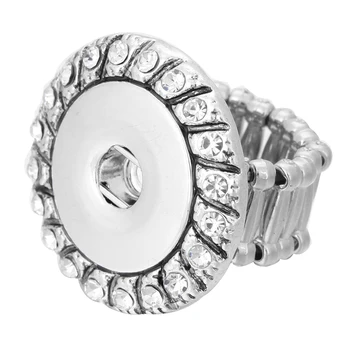 Vysoká Kvalita Crystal Elastické Nastaviteľné poistný Krúžok Modul Tlačidlo Krúžkami Na Prichytenie Šperky Nosenie 18 mm Modul Tlačidiel Ženy Tlačidlo Šperky