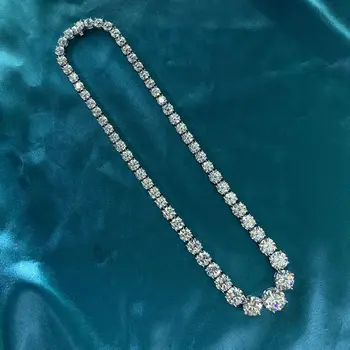 Luxusné 925 Sterling Silver Náhrdelníky Pre Ženy Full High Carbon Diamantový Náhrdelník Svadobné Ušľachtilý Temperament Šperky