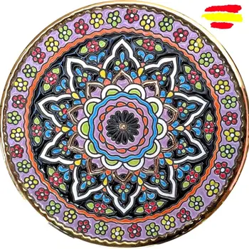 Keramické platne od 17 cm/6,7 palcový priemer-keramika glazovaná až ručné vykonať España-oro 24k - ARTECER-MIJASCERAMIC-