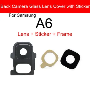 Späť Zadný Objektív S Nálepka Pre Samsung Galaxy A6 A6 Plus A600 A605 Fotoaparát Sklenený Kryt Rámu Nahradenie Opravy Dielov