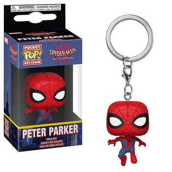 FUNKO POP Marvel Avengers Originál Vrecko Keychain SPIDER-MAN PETER PARKER Vinyl Akcie Obrázok Model Hračky Pre Deti Darček