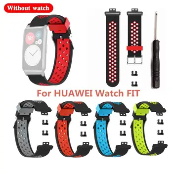 Dvojité Farba Silikónový Pre Huawei Sledovať Fit Popruh Watchband Pre huawei Náramok smart hodinky remienok príslušenstvo fit N2N9