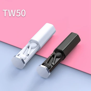 TW50 TWS Bezdrôtová 5.0 Slúchadlá Stereo Smart Headset, Stlačte Earbus Duálny Mikrofón Športové Vodotesné Slúchadlá
