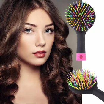Rainbow Česať vlasy kefka Professional S Zrkadla Objem Anti-statické Magic Detangler Vlasy Curl Rovno Masáž Styling Nástroje