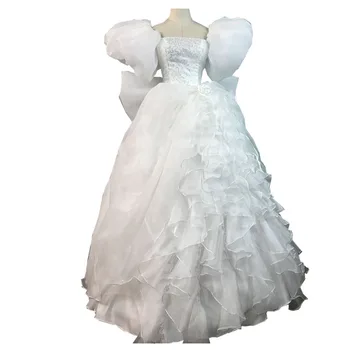 2017 Film Očarený Princezná Giselle Cosplay kostým pre Dospelých žien Halloween kostýmy Biele Party šaty fantázie Giselle Šaty vlastné