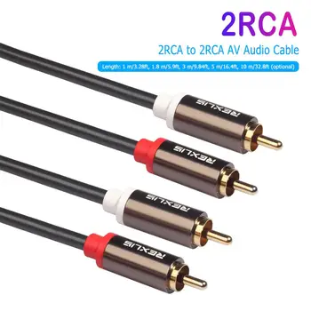 2RCA Mužov 2RCA Muž Audio AUX Stereo AV Predlžovací Kábel Pozlátené Konektora Pozlátený Konektor Dobrý Prenos