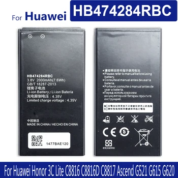 HB474284RBC Batériu Pre Huawei Honor 3C Lite C8816 C8816D C8817 Ascend G521 G615 G620 Honor3CLite Batery s Sledovacie Číslo