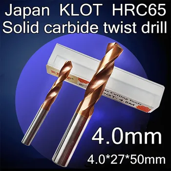 4.0*27*50mm 2ks/set Japonsko KLOT HRC65 povlak karbidových twist vŕtať spracovanie Tvrdosť 65 stupňov týchto materiálov