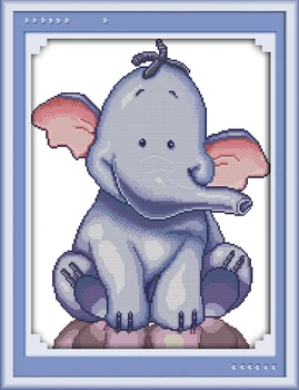 Dieťa slon cross stitch zvierat cartoon šitie 14cr pečiatky plátno 11ct počítať tkaniny, výšivky HOBBY ručné vyšívanie