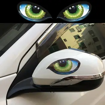 Zaujímavé Auto Samolepky 4Pcs 3D Stereo Reflexné Nálepky Mačka Oči Auto Universal Oči Zrkadlo Tvorivé nálepky Spätné De F7B5