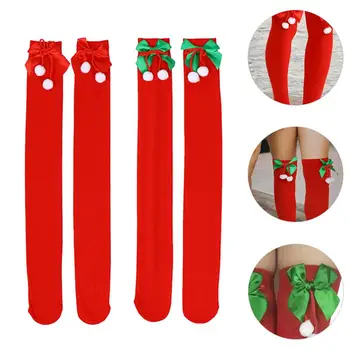 2 Páry Vianočné Kolená, Pančuchy Nad Kolená Ponožky Strany Pančuchy, Vysoké Ponožky