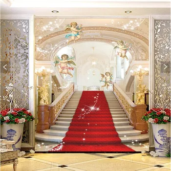 Beibehang 3d fresco obývacej izby vstup svadobné fotografie pozadí palác stairsl foto tapety pozadia fotobehang