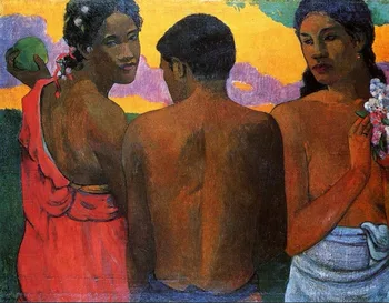 Vysoko kvalitné olejomaľby na Plátne Reprodukcie Tri Tahitians (1899) Paul Gauguin ručne maľované