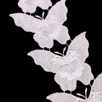 10x Rozpustné Biele Polyester Motýľ Vyšívané Čipky Orezania pása s nástrojmi Ručné DIY Šitie Plavidlá Pre Kostým Klobúk Svadobné Dekorácie