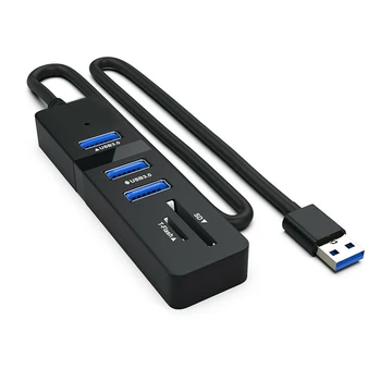 Synchronizáciu údajov 5Gbps Rýchlo Notebook Ploche 3-port PC SD TF Card Reader Plug And Play Nabíjačku USB3.0 Hub Adaptér Vysoká Rýchlosť