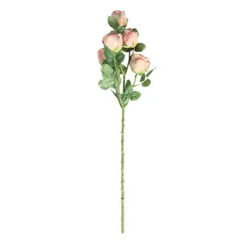 4 Ks 62 CM Vysoká, Umelé Kytice Ruží Suché Horelo Päť-vedúci Rose Spálňa Ozdoby Falošné Kvety Pre Domáce Svadobné Dekorácie