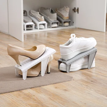 Poschodové obuvi úložný stojan doma domácnosť z plastov jednoduchý držiak úspora priestoru držiteľ obývacia izba obuvi úložný stojan